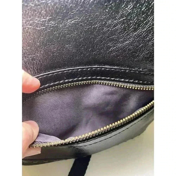 The Sak Leather Shoulder Bag, Black, Mini Fabric Strap Outside/Inside Pockets - Picture 5 of 12